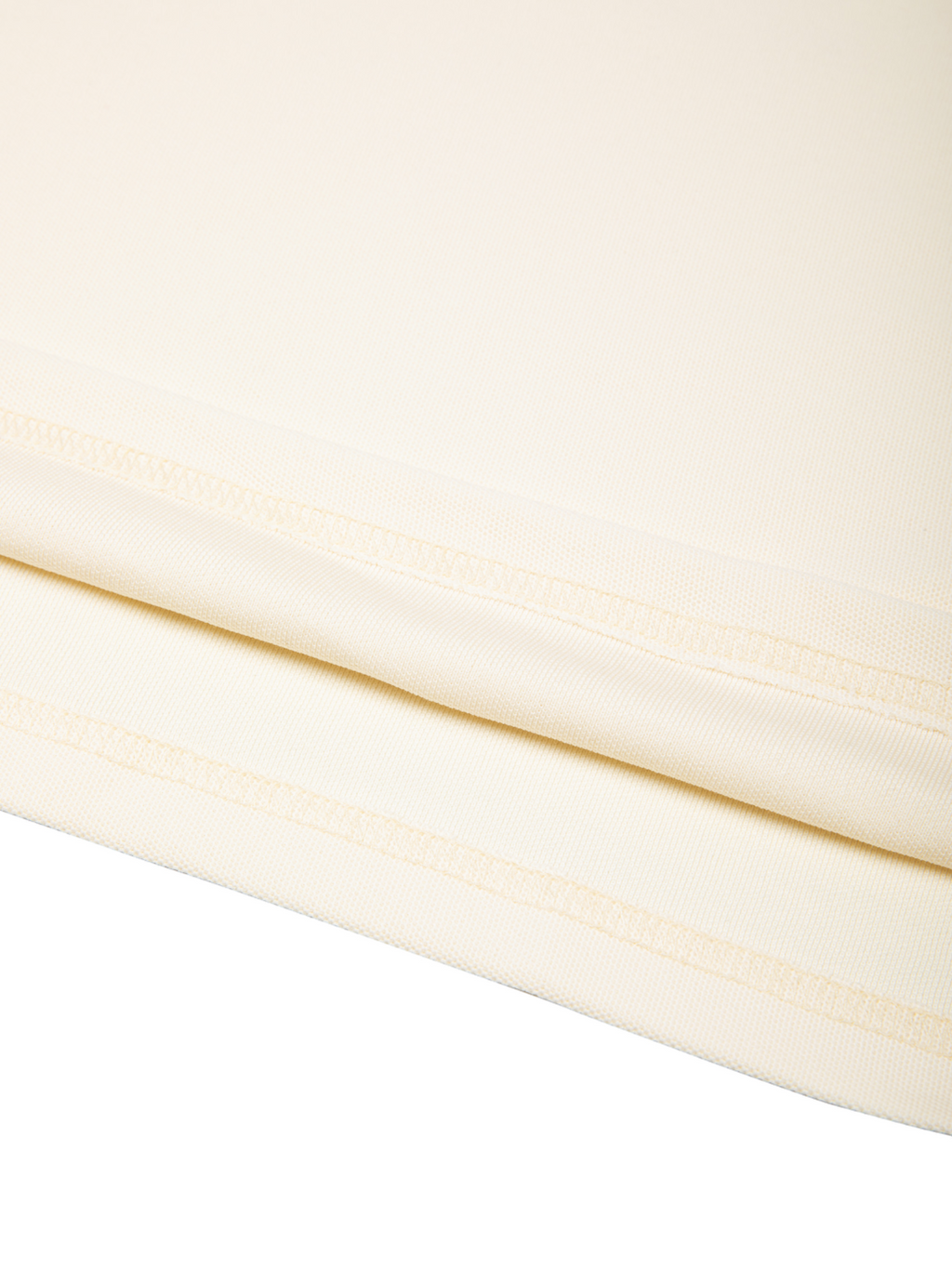 Quarter zip polo hem stitching detail
